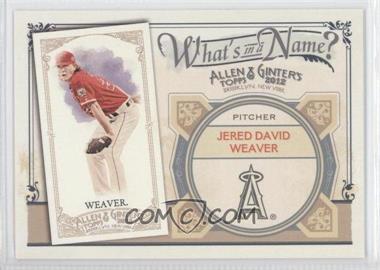 2012 Topps Allen & Ginter's - What's in a Name? #WIN62 - Jered Weaver