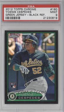 2012 Topps Chrome - [Base] - Black Refractor #180 - Yoenis Cespedes /100 [PSA 9 MINT]