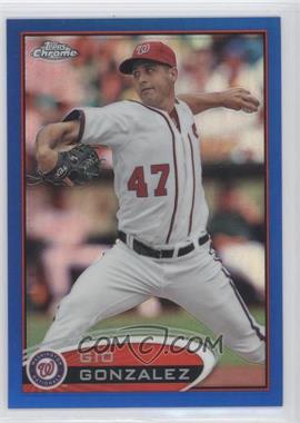 2012 Topps Chrome - [Base] - Blue Refractor #53 - Gio Gonzalez /199