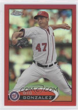 2012 Topps Chrome - [Base] - Red Refractor #53 - Gio Gonzalez /25