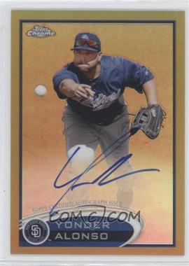 2012 Topps Chrome - [Base] - Rookie Autographs Gold Refractor #101 - Yonder Alonso /50