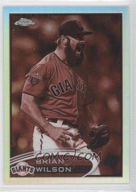 2012 Topps Chrome - [Base] - Sepia Refractor #98 - Brian Wilson /75