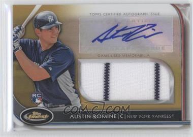 2012 Topps Finest - Autographed Jumbo Relic Rookies - Gold Refractor #AJR-ARO - Austin Romine /50