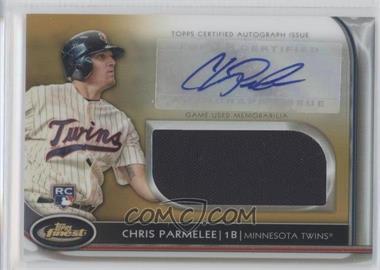 2012 Topps Finest - Autographed Jumbo Relic Rookies - Gold Refractor #AJR-CP - Chris Parmelee /50