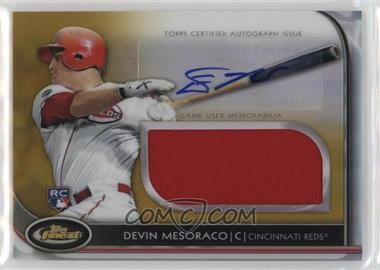 2012 Topps Finest - Autographed Jumbo Relic Rookies - Gold Refractor #AJR-DM - Devin Mesoraco /50