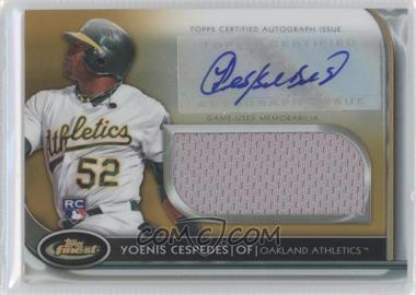 2012 Topps Finest - Autographed Jumbo Relic Rookies - Gold Refractor #AJR-YC - Yoenis Cespedes /50