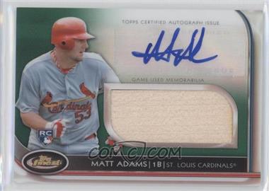 2012 Topps Finest - Autographed Jumbo Relic Rookies - Green Refractor #AJR-MA - Matt Adams /199