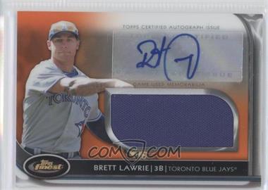 2012 Topps Finest - Autographed Jumbo Relic Rookies - Orange Refractor #AJR-BL - Brett Lawrie /99