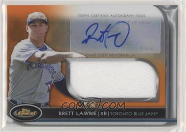 2012 Topps Finest - Autographed Jumbo Relic Rookies - Orange Refractor #AJR-BL - Brett Lawrie /99