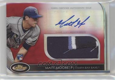 2012 Topps Finest - Autographed Jumbo Relic Rookies - Red Refractor #AJR-MM - Matt Moore /25