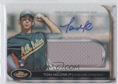 2012 Topps Finest - Autographed Jumbo Relic Rookies - X-Fractor #AJR-TM - Tom Milone /299