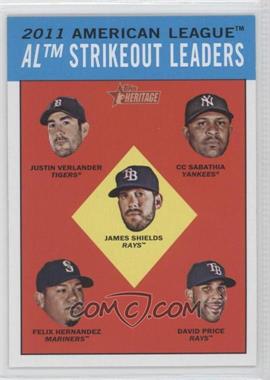 2012 Topps Heritage - [Base] #10 - League Leaders - Justin Verlander, CC Sabathia, James Shields, Felix Hernandez, David Price