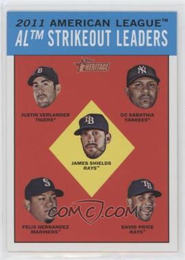 2012 Topps Heritage - [Base] #10 - League Leaders - Justin Verlander, CC Sabathia, James Shields, Felix Hernandez, David Price