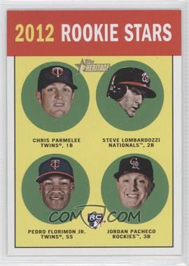 2012 Topps Heritage - [Base] #135 - Rookie Stars - Chris Parmelee, Stephen Lombardozzi, Pedro Florimon, Jordan Pacheco