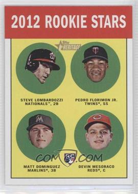 2012 Topps Heritage - [Base] #158 - Rookie Stars - Stephen Lombardozzi, Pedro Florimon, Devin Mesoraco, Matt Dominguez