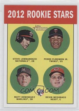 2012 Topps Heritage - [Base] #158 - Rookie Stars - Stephen Lombardozzi, Pedro Florimon, Devin Mesoraco, Matt Dominguez