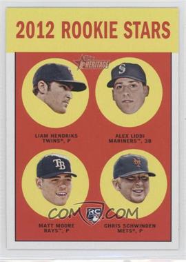 2012 Topps Heritage - [Base] #191 - Rookie Stars - Alex Liddi, Matt Moore, Chris Schwinden, Liam Hendriks