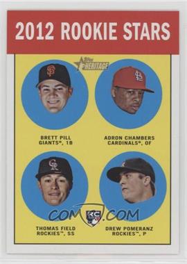 2012 Topps Heritage - [Base] #208 - Rookie Stars - Brett Pill, Adron Chambers, Drew Pomeranz, Thomas Field