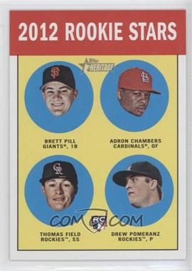 2012 Topps Heritage - [Base] #208 - Rookie Stars - Brett Pill, Adron Chambers, Drew Pomeranz, Thomas Field