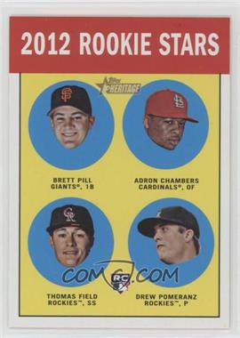 2012 Topps Heritage - [Base] #208 - Rookie Stars - Brett Pill, Adron Chambers, Drew Pomeranz, Thomas Field