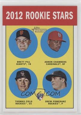 2012 Topps Heritage - [Base] #208 - Rookie Stars - Brett Pill, Adron Chambers, Drew Pomeranz, Thomas Field