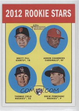 2012 Topps Heritage - [Base] #208 - Rookie Stars - Brett Pill, Adron Chambers, Drew Pomeranz, Thomas Field