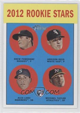 2012 Topps Heritage - [Base] #253 - Rookie Stars - Drew Pomeranz, Addison Reed, Alex Liddi, Michael Taylor