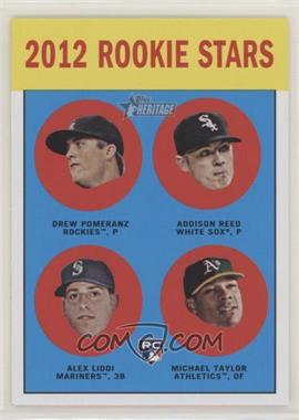 2012 Topps Heritage - [Base] #253 - Rookie Stars - Drew Pomeranz, Addison Reed, Alex Liddi, Michael Taylor