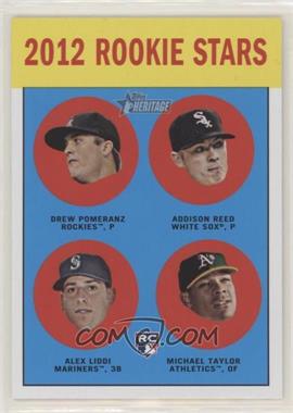 2012 Topps Heritage - [Base] #253 - Rookie Stars - Drew Pomeranz, Addison Reed, Alex Liddi, Michael Taylor