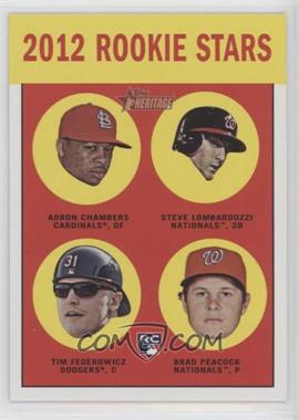 2012 Topps Heritage - [Base] #265 - Rookie Stars - Adron Chambers, Stephen Lombardozzi, Tim Federowicz, Brad Peacock