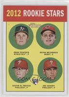 Rookie Stars - Brad Peacock, Devin Mesoraco, Justin De Fratus, Joe Savery (Base)