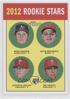 Rookie Stars - Brad Peacock, Devin Mesoraco, Justin De Fratus, Joe Savery (Base)