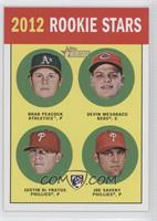 Rookie Stars - Brad Peacock, Devin Mesoraco, Justin De Fratus, Joe Savery (Base)