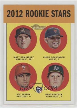 2012 Topps Heritage - [Base] #362 - Rookie Stars - Chris Schwinden, Matt Dominguez, Joe Savery, Brad Peacock