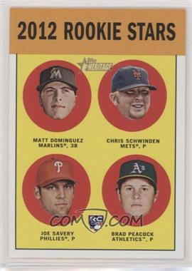 2012 Topps Heritage - [Base] #362 - Rookie Stars - Chris Schwinden, Matt Dominguez, Joe Savery, Brad Peacock