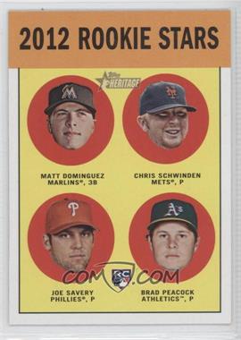 2012 Topps Heritage - [Base] #362 - Rookie Stars - Chris Schwinden, Matt Dominguez, Joe Savery, Brad Peacock