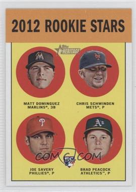 2012 Topps Heritage - [Base] #362 - Rookie Stars - Chris Schwinden, Matt Dominguez, Joe Savery, Brad Peacock