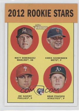 2012 Topps Heritage - [Base] #362 - Rookie Stars - Chris Schwinden, Matt Dominguez, Joe Savery, Brad Peacock