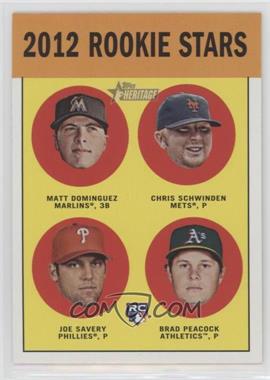 2012 Topps Heritage - [Base] #362 - Rookie Stars - Chris Schwinden, Matt Dominguez, Joe Savery, Brad Peacock