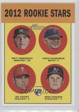 2012 Topps Heritage - [Base] #362 - Rookie Stars - Chris Schwinden, Matt Dominguez, Joe Savery, Brad Peacock