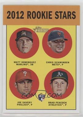 2012 Topps Heritage - [Base] #362 - Rookie Stars - Chris Schwinden, Matt Dominguez, Joe Savery, Brad Peacock