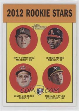 2012 Topps Heritage - [Base] #407 - Rookie Stars - Matt Dominguez, Jeremy Moore, Devin Mesoraco, Michael Taylor