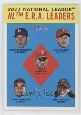 2012 Topps Heritage - [Base] #5 - League Leaders - Clayton Kershaw, Roy Halladay, Ryan Vogelsong, Tim Lincecum, Cliff Lee