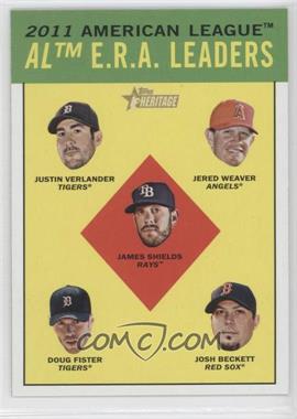 2012 Topps Heritage - [Base] #6 - League Leaders - Justin Verlander, Doug Fister, Jered Weaver, James Shields, Josh Beckett