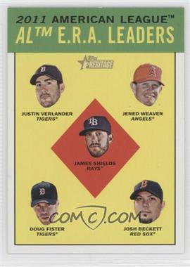 2012 Topps Heritage - [Base] #6 - League Leaders - Justin Verlander, Doug Fister, Jered Weaver, James Shields, Josh Beckett