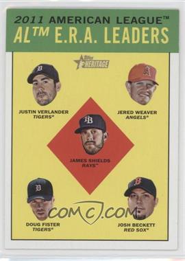 2012 Topps Heritage - [Base] #6 - League Leaders - Justin Verlander, Doug Fister, Jered Weaver, James Shields, Josh Beckett