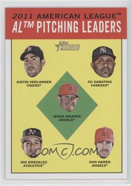 2012 Topps Heritage - [Base] #8 - League Leaders - Justin Verlander, C.C. Sabathia, Jered Weaver, Gio Gonzalez, Dan Haren