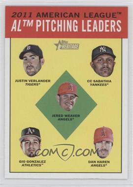 2012 Topps Heritage - [Base] #8 - League Leaders - Justin Verlander, C.C. Sabathia, Jered Weaver, Gio Gonzalez, Dan Haren