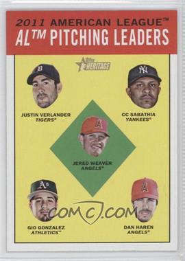 2012 Topps Heritage - [Base] #8 - League Leaders - Justin Verlander, C.C. Sabathia, Jered Weaver, Gio Gonzalez, Dan Haren