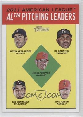 2012 Topps Heritage - [Base] #8 - League Leaders - Justin Verlander, C.C. Sabathia, Jered Weaver, Gio Gonzalez, Dan Haren